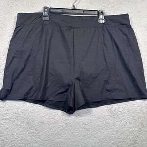 Lands' End‎ Swim Shorts Built-In Briefs Women's Plus 24W Black Swimsuit Bottom